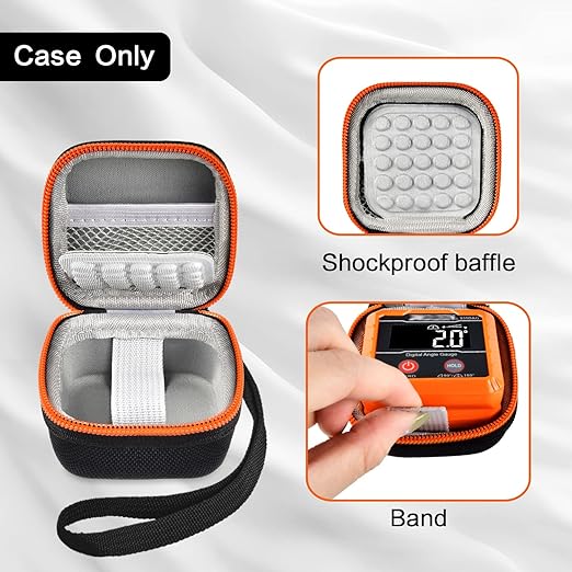 ANKHOH Case Compatible with Klein Tools 935DAG Digital Electronic Level and Angle Gauge, Finder Protractors Carrying Storage Holder Bag Fits for Degree Ranges Measures Batteries (Box Only), Orange