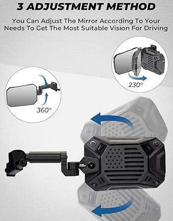 JOYTUTUS Mirrors Doors Off Compatible with Wrangler JLJLU 2018-2023 Gladiator JT, JL Side Mirrors with Ball Adapter, Wider View No Vibrate Wobble (NOT FIT 2024 Wrangler), Patented