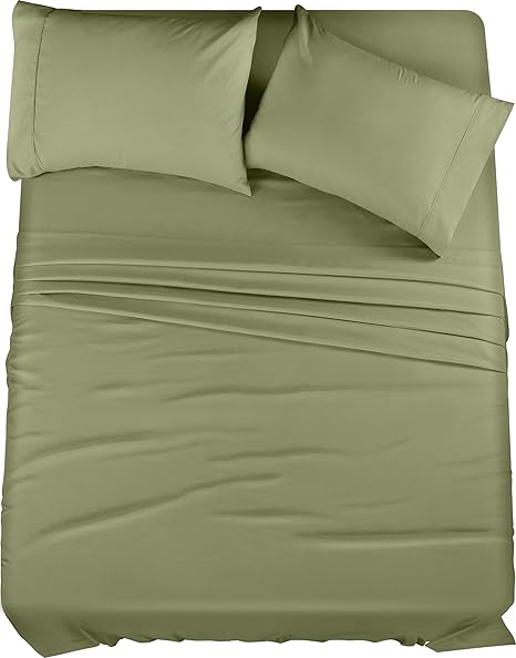 Utopia Bedding Full Bed Sheets Set - 4 Piece Bedding - Brushed Microfiber - Shrinkage and Fade Resistant - Easy Care (Full, Olive)