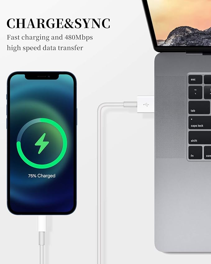 for iPhone Charger Cord,2 Pack Original USB to Lightning Cable Apple MFI Certified 6 Ft, Fast iPhone Charging Cord for iPhone 1111Pro11Max XXSXRXS Max8765SSE-Black