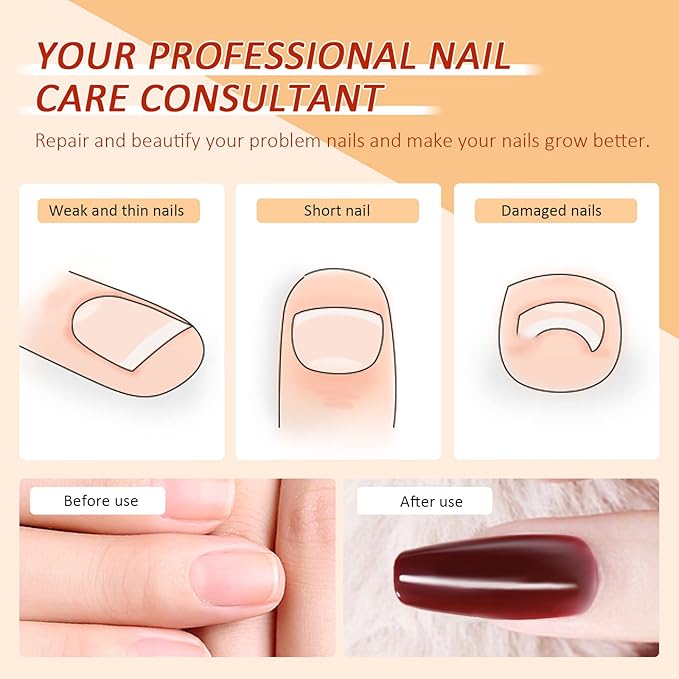 Saviland Poly Gel Nail Kit - 7 Colors with Glitter Red Black, DIY Nail Extension Gel, Slip Solution Tools for Starter, Party, Home Beauty Gift