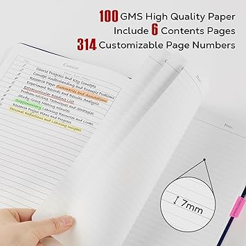 Thick Notebook Journals for Writing, Hardcover College Ruled Notebook Lined Journal for School Office Women and Men Work Organization, B5, 7.1'' X 10'', Burgundy, 320 Pages