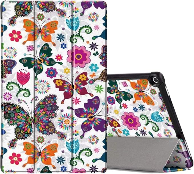 Case for Fire HD 10 Tablet (7th and 9th Generation, 2017 and 2019 Release) - Slim Folding Stand Cover with Auto Wake/Sleep .NOT for 2021 Released 11th Generation fire HD10 (Butterfly)