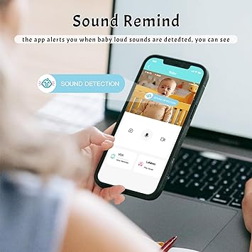 Video Baby Monitor Add-on Camera Compatible with BME28 Baby Monitor,Night Vision,1200ft Long Range,2 Way Talk,Auto Night Vision,App or Add Display Control,5 Lullabies Feeding Remind,Home Use