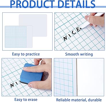 Ctosree 30 Pack Dry Erase Graph Whiteboard 11 x 14 in Lapboards with Grid Lines Portable XY Axis Board with Markers, Erasers for Student and Classroom Use Graphing and Geometry Coordinate Plane