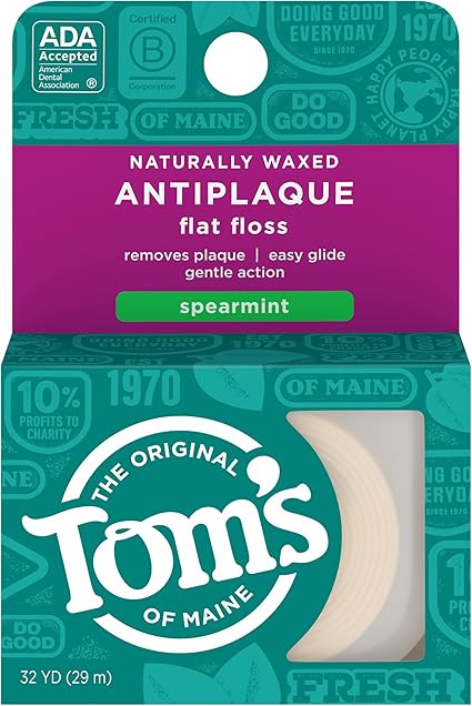Tom's of Maine Floss Flat-Anti Plaque Spearmint 32 yd String