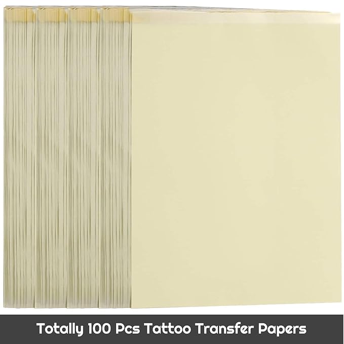 Tattoo Transfer Paper, Cridoz 100 Sheets Tattoo Stencil Transfer Paper for Tattooing Blue
