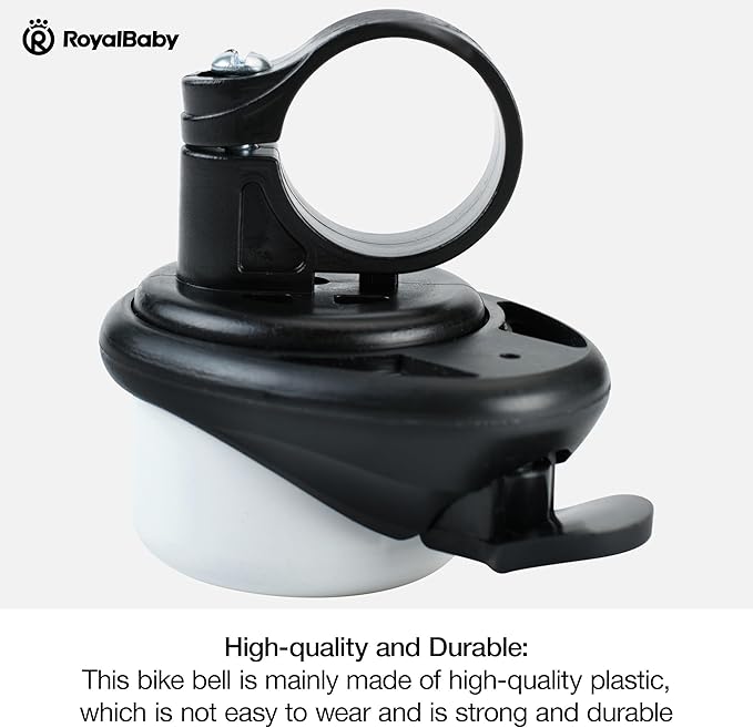 RoyalBaby Kids Bike Bell, Bicycle Accessories for Boys and Girls, Easy Installation, Black Pink