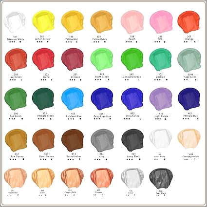 Artecho Yellow Acrylic Paint, Yellow Ochre Paint (120ml 4.05oz) Tubes, Art Craft Paints for Canvas, Rock, Stone, Wood, Fabric, Art Supplies