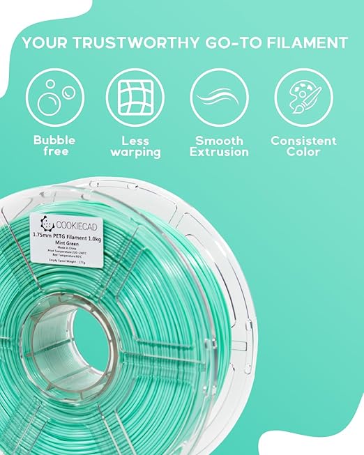 PLA Filament 1.75mm 1kg Green Pastel 3D Printer Filament - Mint Green PLA
