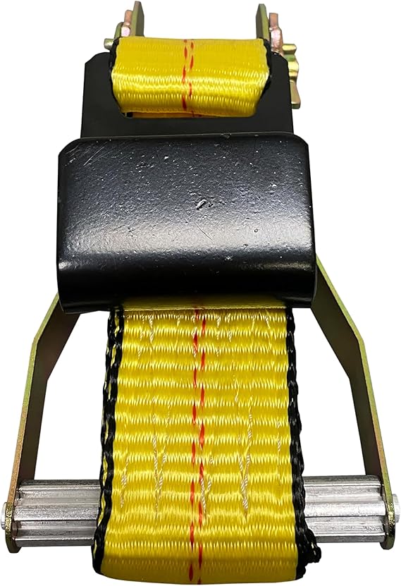 Everest - S1022 Premium Ratchet Tie Down 1 PK 2 IN. X 27 FT 3333 LBS. Working Load 10000 LBS. Break Strength Flat-Hook Cargo Straps Perfect for Moving Appliances, Lawn Equipment and Motorcycles, Vibrant Everest Yellow