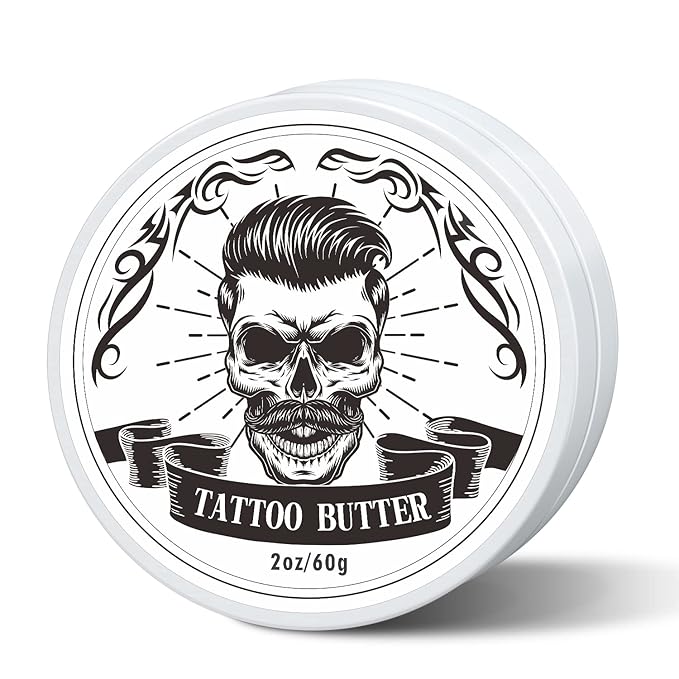 FUNAN Tattoo Butter Aftercare Cream, Tattoo Care Balm for Before, During, After Tattoo Process, Safe, Natural Tattoo Aftercare Cream 2 oz