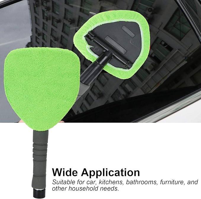 Fdit Microfiber Car Window Tool Windshield Cleaner Wand Tool with Telescopic and Extendable Handle Auto Inside Glass Wiper Kit
