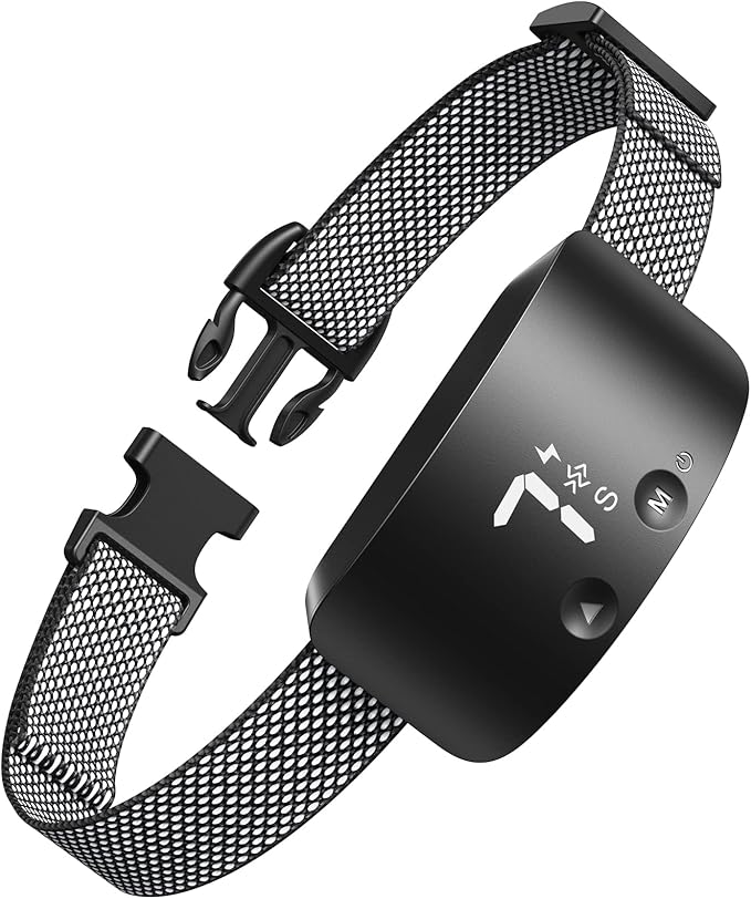 NBJU Bark Collar for Dogs,Rechargeable Anti Barking Training Collar with 7 Adjustable Sensitivity and Intensity Beep Vibration for Small Medium Large Dogs (Black)