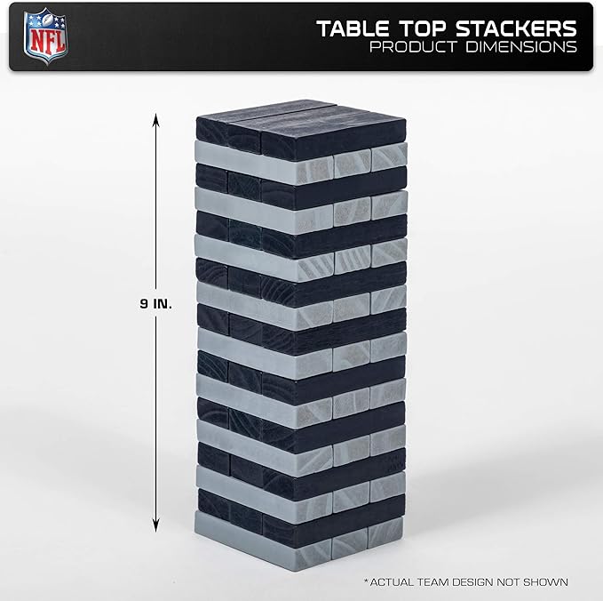 NFL Pro Football Tabletop Stackers Block Game by Wild Sports - Perfect Gift for NFL Football Fan, Dorm Game, Rec Room, Tailgate