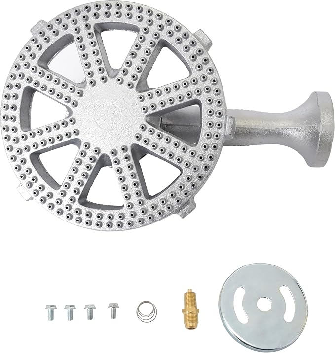 Cast Iron Propane Burner Head with Brass Fitting Orifice (SH16-DIY Burner)