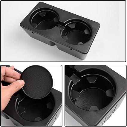 Dual Cup Holder Insert Compatible for Cadillac GMC Replacement for Chevy 07-14 Front Floor Part 19154712