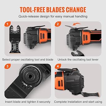 VEVOR 3PCS Carbide Oscillating Tool Blades, Universal Quick Release Oscillating Saw Blades, Multitool Tool Blades for Hard Material, Metal, Nails, Bolts, Fit Dewalt Milwaukee Hitachi Chicago