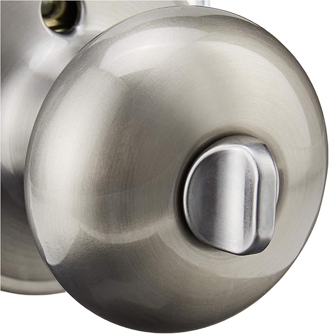 SCHLAGE Dexter by Schlage J40STR619 Stratus Bed and Bath Knob, Satin Nickel