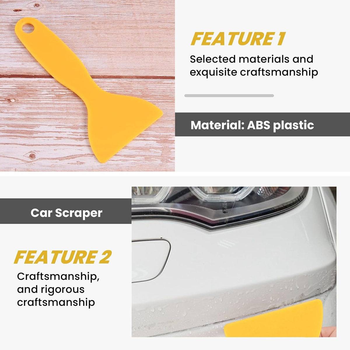 Vinyl Film Wrap Yellow Plastic Foils Cleaner Scraper Air Bubble Remover Stickers Install Tools Car Auto Styling Squeegee, 191870