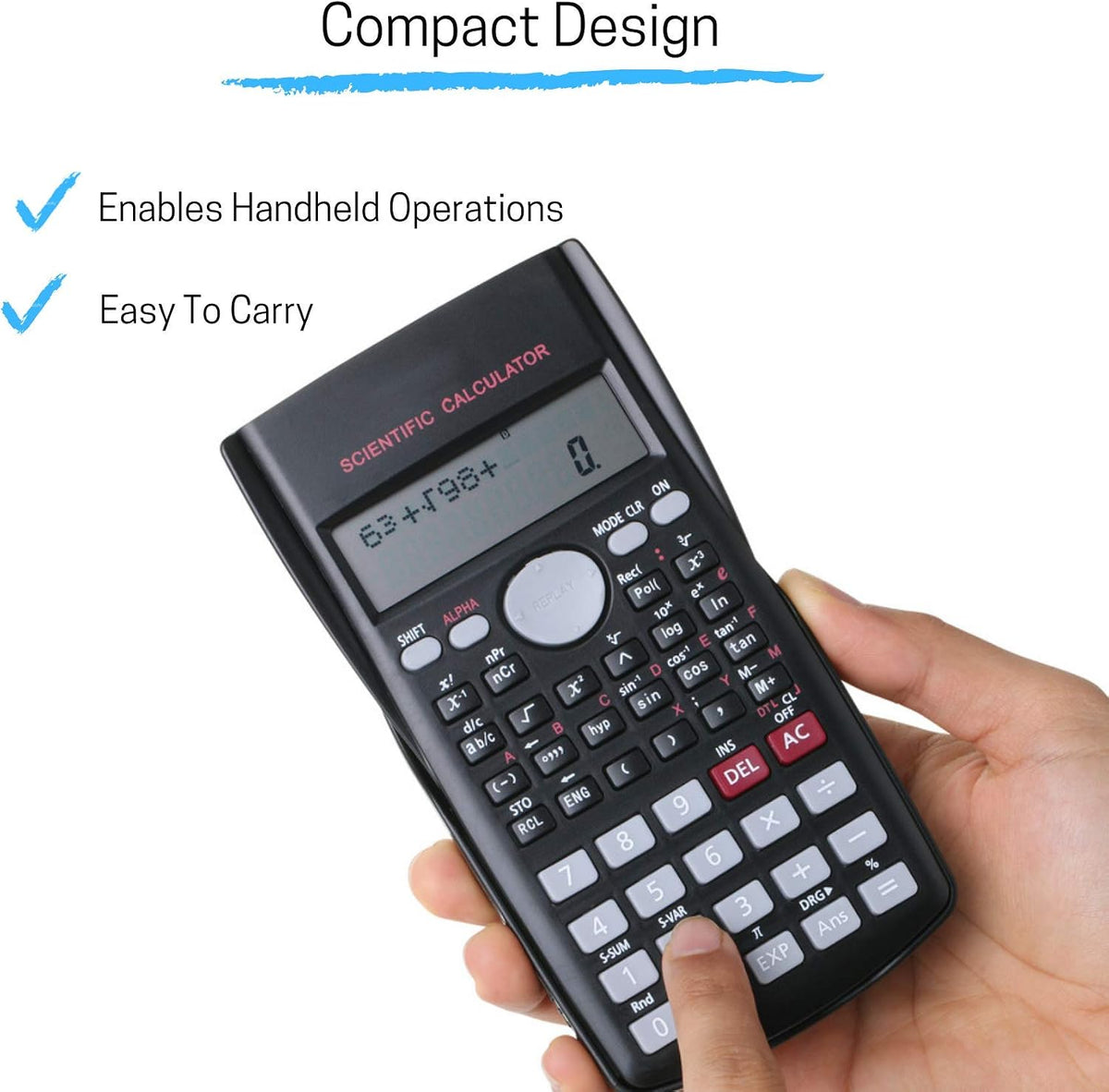 Scientific 2 Line Calculator - Fraction & College Math Calculator for Students & Engineers