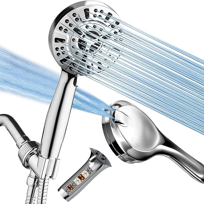 Handheld Shower Head High Pressure Handheld Shower Sprayer 10 Spray Modes Multifunctional Shower Head Easy to Clean Showerhead Filter Shower Head For Bathroom Tub Hotel