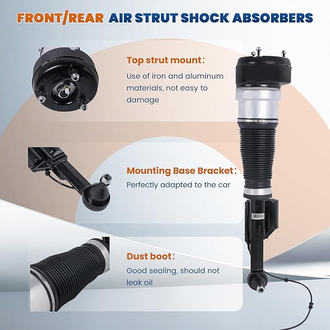 1x Front Right Air Suspension Strut Spring Shock Absorber Compatible for 4Matic 2005-2012 Mercedes Benz S-Class W221 4Wd S350 S450 S550 Cl550 Replaces 2213200538 (Passenger Side Only)