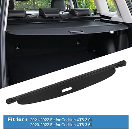 ECCPP Cargo Cover 2020-2024 Fit for Cadillac XT6 Flexible SUV Rear Trunk Cover Shade Luggage Tonneau Security Cover