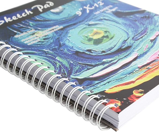 CONDA 9"x12" Sketch Book, 100 Sheets (68 lb100gsm), Spiral Bound Artist Sketch Pad, Durable Acid Free Drawing Paper for Drawing Painting, Starry Sky