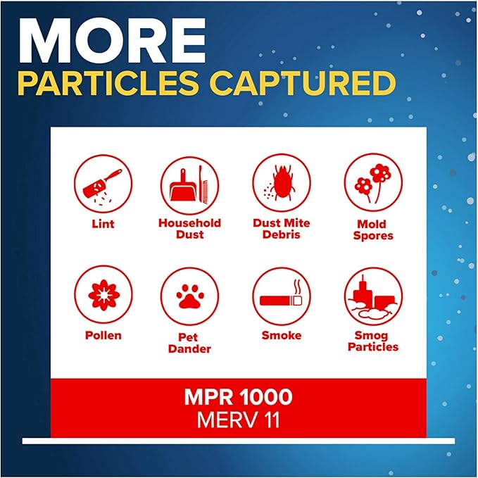 Filtrete 12x20x1 AC Furnace Air Filter, MERV 11, MPR 1000, Micro Allergen Defense, 3-Month Pleated 1-Inch Electrostatic Air Cleaning Filter, 2 Pack (Actual Size 11.81x19.81x0.81 in)