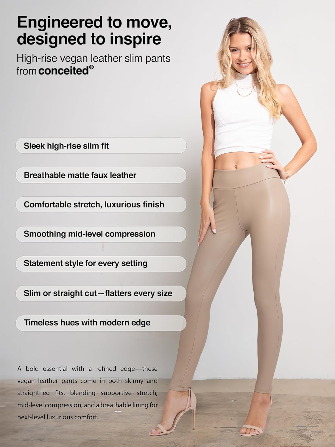Conceited Luxe Leggings – Velvet or Vegan Leather (Plus Size Available)