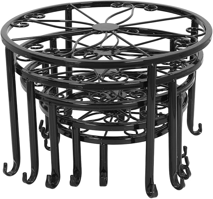 JUOPZKENN Metal Plant Stands for Flower Pots, 5pcs Metal Plant Stand Innovative Decorative Sturdy Stable Indoor Outdoor Flower Pot Holders for Multiple Plants Pots
