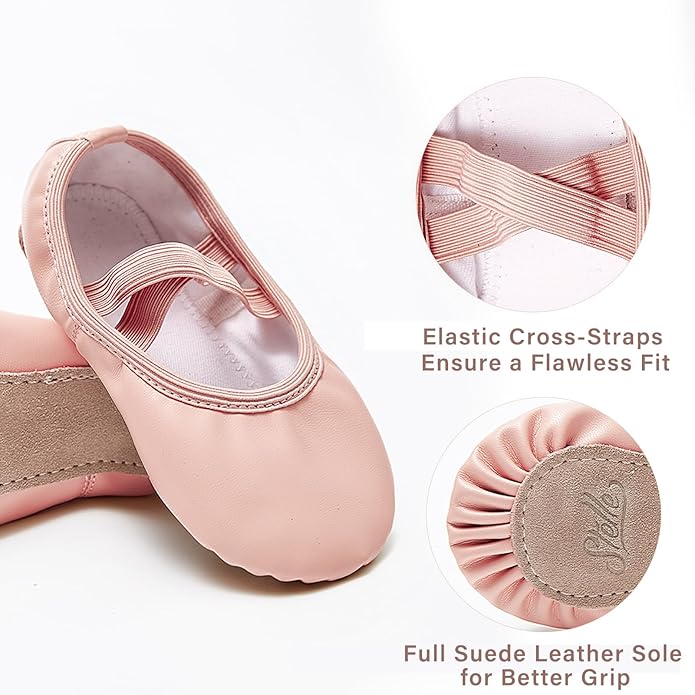 Stelle Ballet Shoes for Girls Toddler Dance Slippers Soft Leather Ballerina Boys Shoes for ToddlerLittle KidBig KidWomen