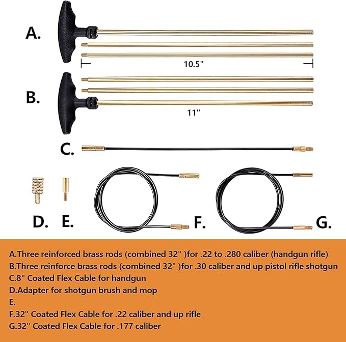 BOOSTEADY Gun Cleaning Kit Universal Gun Cleaning Kit Shotgun Pistol Cleaning Kit with Lightweight Organized Carrying Case Gun Cleaning Supplies Gun Cleaner Bottle Brass Jags and Tips