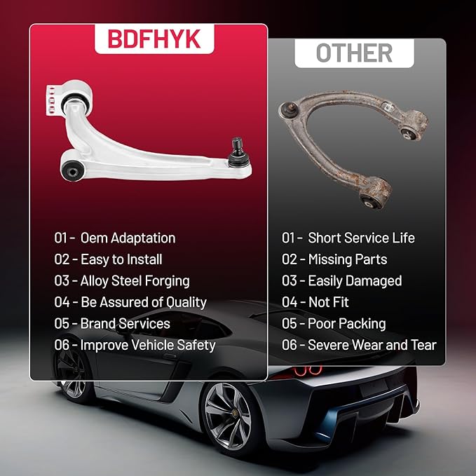 BDFHYK Front Left Lower Control Arm 1pcs,with Ball Joint Bushing Compatible with 2004-2012 Chevrolet Malibu,2005-2010 Pontiac G6,2007-2009 Saturn Aura K620179