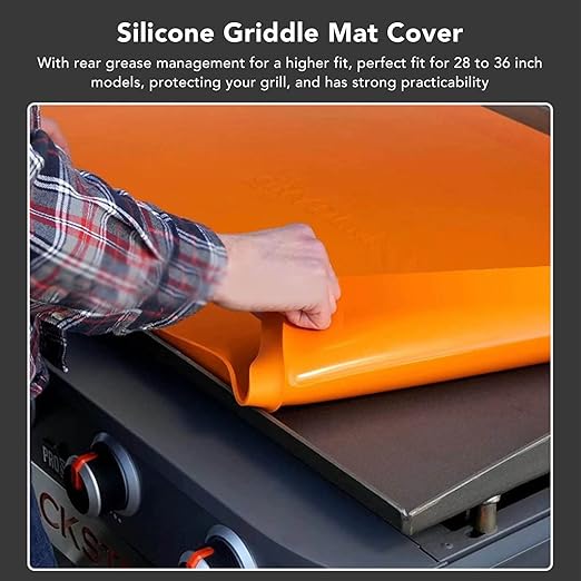 OUKENS Silicone Griddle Mat, Silicone Protective Mat Cover Grill Cover for Blackstone Griddle Top,Silicone Griddle Mat Cover Griddle Mat for Blackstone Grill (36 inches-Orange)