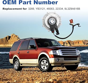 Cooling Radiator Fan Clutch Compatible with Ford Expedition 2009 F150 2009-2010 Lincoln Navigator 2009 V8 5.4L Replacement for 9L3Z8A616B