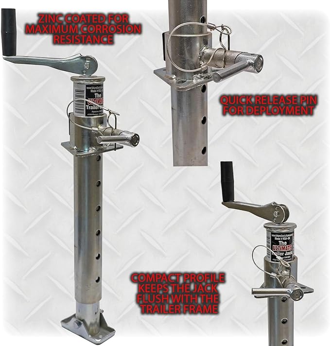 Fastest Jack on The Market - 2000lb Top-Wind No-Crank Tongue Jack for Boat, RV Utility Trailers USA Owned