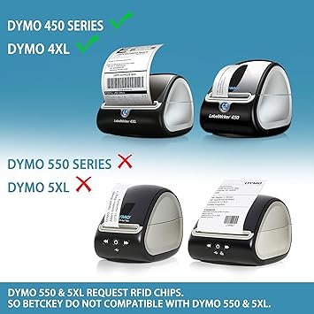 BETCKEY - Compatible DYMO 30256 (2-516" x 4") Shipping Labels, Perforated, Compatible with DYMO Labelwriter 450, 4XL, NOT FIT 550 5XL 10 Rolls3000 Labels