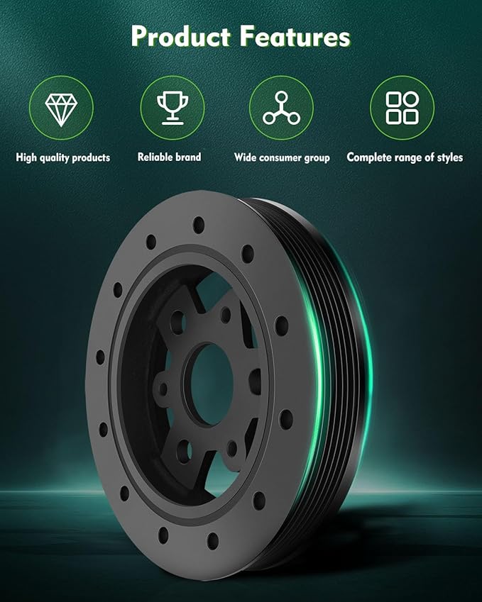 SCITOO Harmonic Balancer Compatible with 2004-2007 For Buick Rainier,2002-2013 For Cadillac Escalade,2003-2013 For Cadillac Escalade ESV Engine Crankshaft Pulley 12576652 594-209