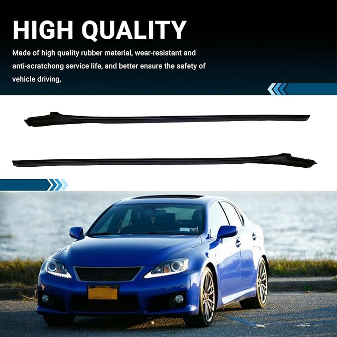 Driver and Passenger Side Windshield Moulding Kit Compatible with Lexus IS250 IS350 is-F 2006-2013 Replace 75551-53020 75552-53020 75545-53011