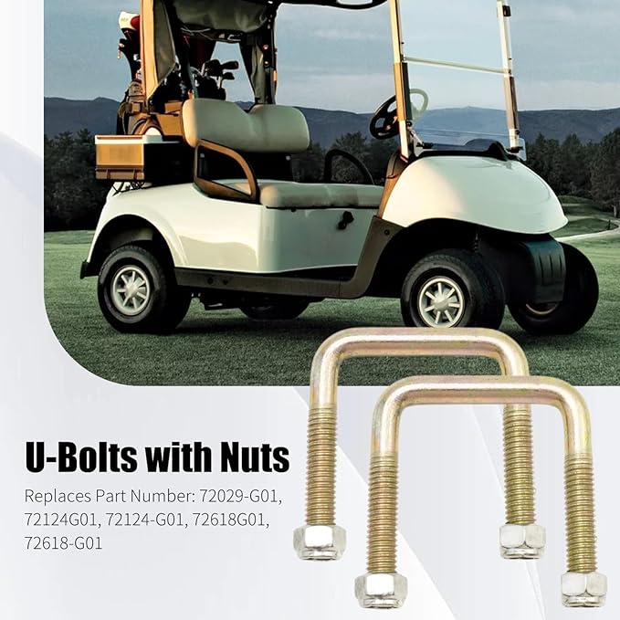 4 Pcs 72618G01 Golf Cart Rear Leaf Spring U-Bolts with Nuts, Replacement for EZGO TXT Workhorse Gas Electric 1996-Up Models, Replaces 72029-G01 72124-G01