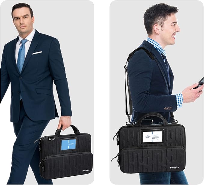 Chromebook Hard Case 11.6 Inch, Work-in Laptop Bag with Shoulder Strap (Black, 11-11.6 inch)