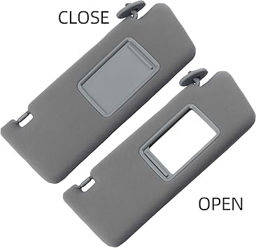 Dasbecan Right Passenger Side Sun Visor Compatible with Toyota Tacoma 2005 2006 2007 2008 2009 2010 2011 2012 2013 2014 2015 Visor Assembly Without Light 74310-04081-B0 Gray