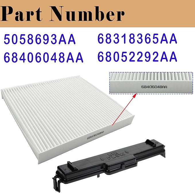 Ram Cabin Air Filter Filter Access Door Compatible with Dodge Ram 1500 2500 3500 4500 5500 Avenger Caliber Journey Compass Patriot Chrysler 200 68318365AA Filter 68406048AA