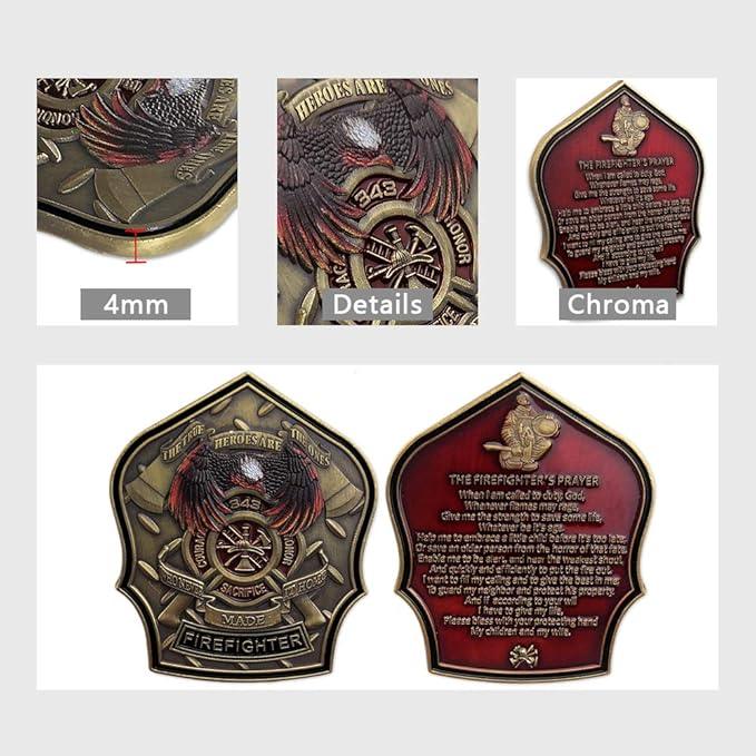 Fireman Prayer Firefighter Challenge Coin