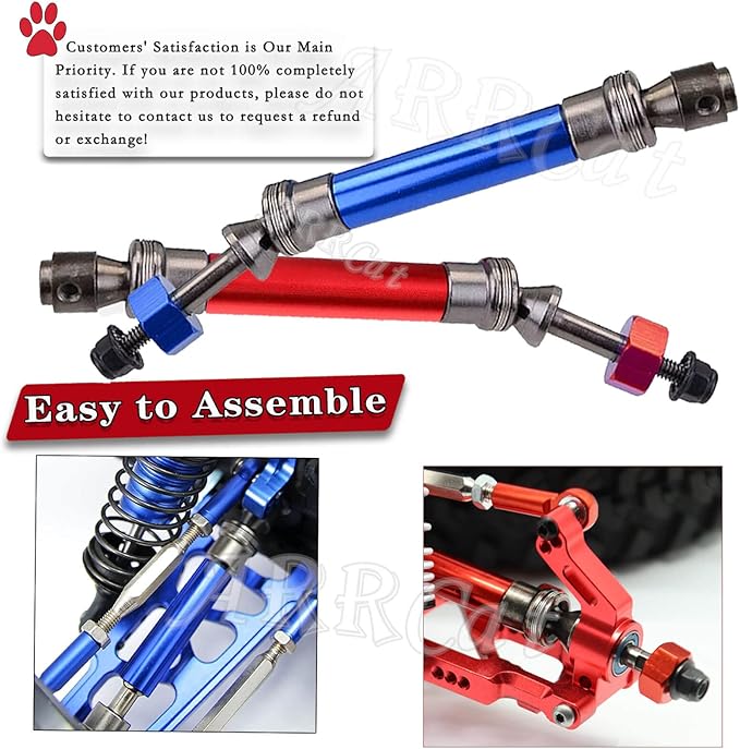 2PCS Rear Drive Shaft CVD RC Upgrades Part for 110 Rustler VXL 2WD 4X4Stampede VXL 2WD 4X4Hoss VXL 2WD 4X4Slash PlatinumSlash UltimateSlash VXL 4x4 2WD RC Car,ARRCat RC Hops Up,Red