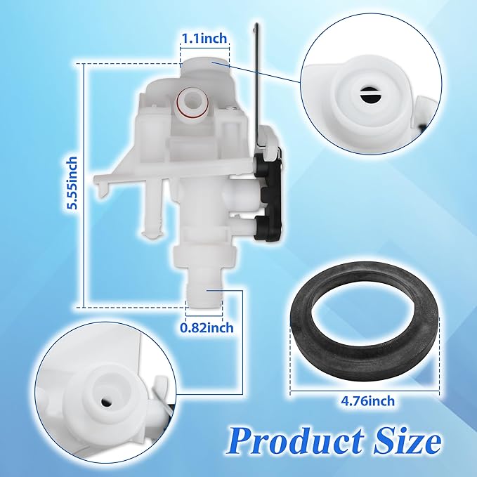 31705 RV Toilet Water Valve Kit, Compatible with Thetford Aqua-Magic V High and Low Models