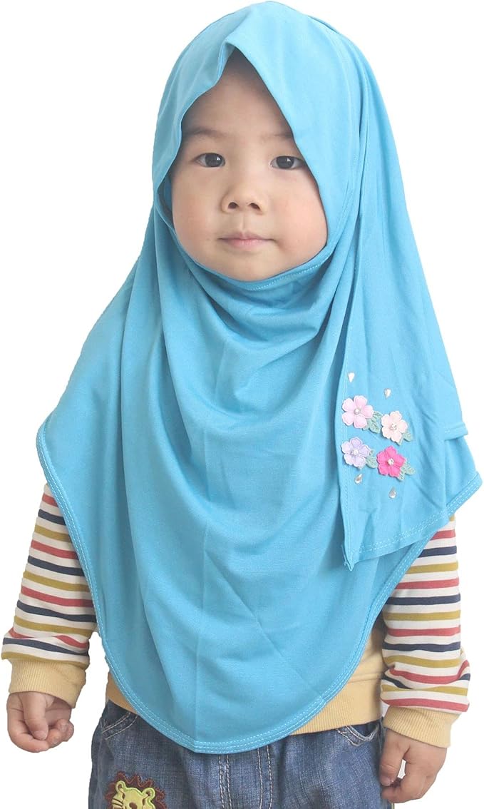 One piece Baby Kids Muslim Islamic Scarf Hijab for Little Girls Ready to Wear