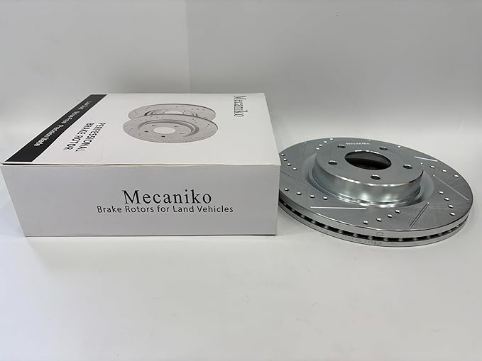 Front 11.10" Drilled and Slotted Brake Rotors Compatible with 1998-2017 Honda Accord, 2002-2004 CR-Z, 2006-2021 Civic, 2003-2011 Element, 2016 CR-V, 06-11 Acura CSX, 14-15 ILX Brakes, 31257